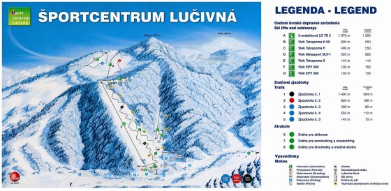 mapa śportcentrum Lučivná